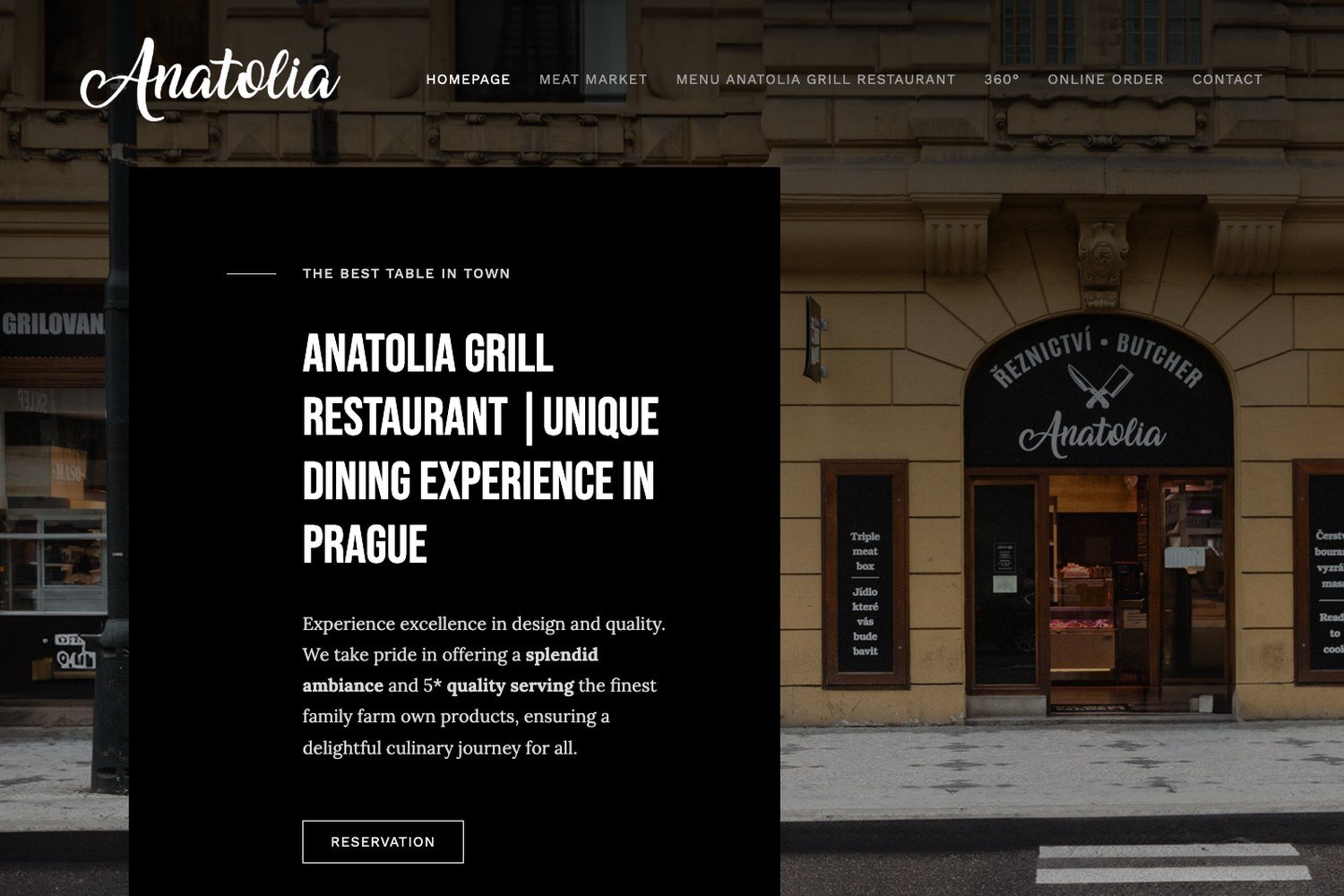 Anatolia Grill Restaurant Prague website designed by Prague Design Studio