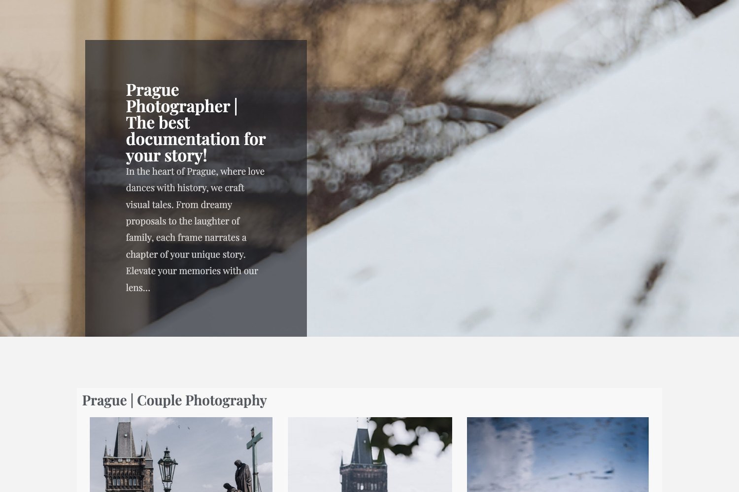 Prague photographer portfolio website designed by Prague Design Studio — 4