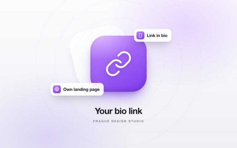 Your bio link: Link in bio and Own landing page – illustration